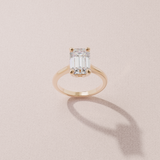 Alliance solitaire émeraude - or rose