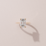 Alliance solitaire émeraude - or rose