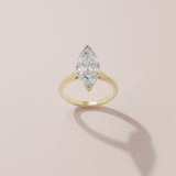 Alliance solitaire marquise - or jaune