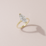 Alliance solitaire marquise - or jaune