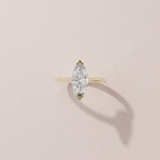 Alliance solitaire marquise - or jaune