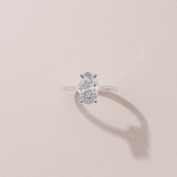 Alliance solitaire ovale - or blanc