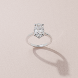 Alliance solitaire ovale - or blanc