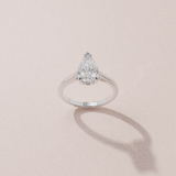 Alliance solitaire poire - or blanc