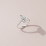 Alliance solitaire poire - or blanc