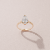 Alliance solitaire poire - or jaune