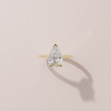 Alliance solitaire poire - or jaune