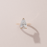 Alliance solitaire poire  - or rose