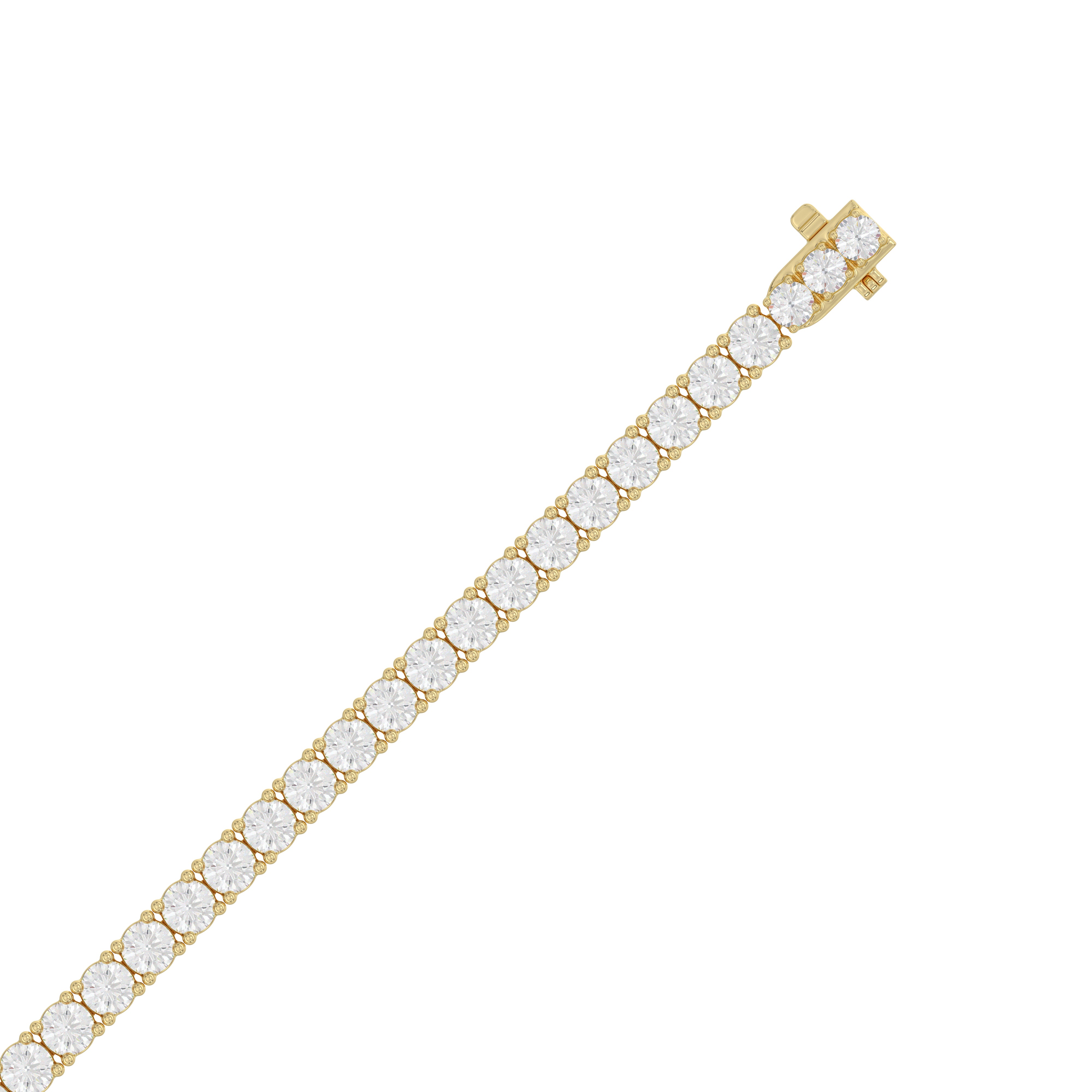 Bracelet tennis Suzie en or jaune 18 carats, ligne continue de diamants de laboratoire sertis quatre griffes