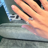 Bague Trio - Rond et émeraude - Or blanc