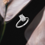 Alliance solitaire ovale - or blanc