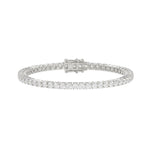 Bracelet tennis Suzie en or blanc 18 carats, ligne continue de diamants de laboratoire sertis quatre griffes