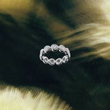 Bague rétro coeur  - Or blanc