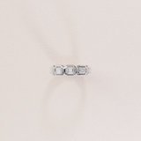 Bague rétro émeraude - or blanc