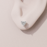 Boucles d'oreilles iconique - taille coeur - or blanc