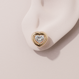 Boucles d'oreilles rétro coeur - Or rose
