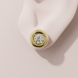 Boucles d'oreilles rétro rond - Or jaune