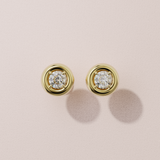 Boucles d'oreilles rétro rond - Or jaune