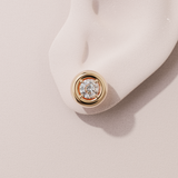 Boucles d'oreilles rétro rond - Or rose