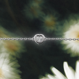 Bracelet rétro - taille coeur - Or blanc