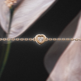 Bracelet rétro - taille coeur - Or rose
