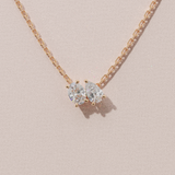 Collier Toi & Moi - taille ovale & poire - Or rose