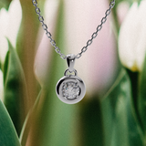 Collier rétro rond - Or blanc