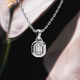 Collier rétro émeraude - Or blanc