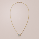 Collier Toi & Moi - taille émeraude & poire - Or jaune