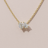 Collier Toi & Moi - taille ovale & poire - Or jaune
