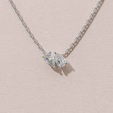 Collier Toi & Moi - taille poire & poire - Or blanc