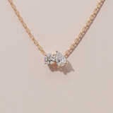 Collier Toi & Moi - taille ronde & poire - Or rose