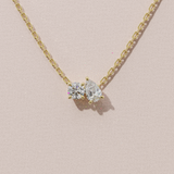 Collier Toi & Moi - taille ronde & poire - Or jaune