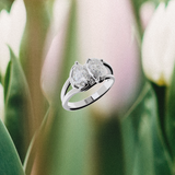 Bague Toi & Moi - Taille poire & ovale - Or blanc