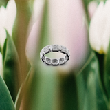 Bague rétro émeraude - or blanc