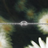 Bracelet rétro - taille émeraude - Or blanc