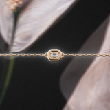 Bracelet rétro - taille émeraude - Or rose