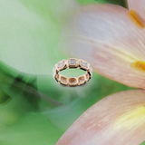 Bague rétro émeraude  - or rose