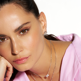 Collier Toi & Moi - taille ronde & poire - Or rose