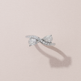Bague Toi & Moi - Taille poire double - Or blanc
