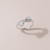 Bague Toi & Moi - Taille poire double - Or blanc