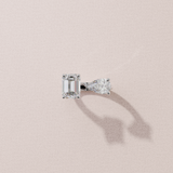 Bague Toi & Moi - Taille émeraude & poire - Or blanc