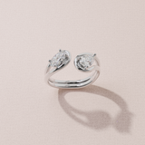 Bague Toi & Moi - Taille ovale & poire - Or blanc