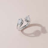 Bague Toi & Moi - Taille ovale & poire - Or blanc