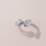 Bague Toi & Moi - Taille ovale & poire - Or blanc