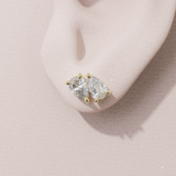 Boucles d'oreilles Toi & Moi - taille poire - or jaune