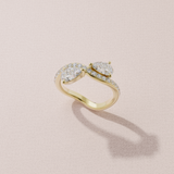 Bague Toi & Moi - Taille poire double - Or jaune