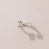 Bague Toi & Moi - Taille émeraude & poire - Or jaune
