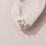 Boucles d'oreilles Toi & Moi - taille ovale & poire - or jaune