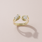Bague Toi & Moi - Taille ovale & poire - Or jaune